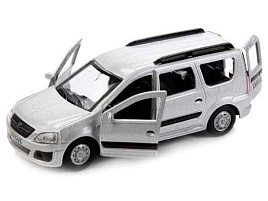 Машина металлическая SB-16-47-N(SL)-WB LADA LARGUS 12 см, двери, багаж., инерц., сереб., кор.