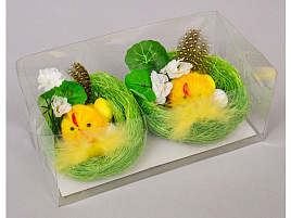 Сувенир Пасхальный Цыплята пушистые в гнезде ч54865