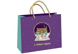 НГ Упаковочная сумочка 23*18*10 MESHU MS_51939 "Новогодний шар",отд.фольгой, с конфетти