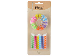 Свечи для торта 802917 Нежный микс 24шт