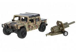 Машина металлическая SB-18-09-H1+CANNON-WB Hummer h1 Пикап 11см