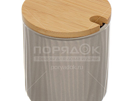 Банка для сыпучих керамика с крышкой серая Y4-5039
