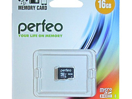 Карта памяти micro SDHC 16GB Perfeo class10 без адаптера
