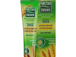 Крем для лица Чистая линия 40мл питательный ночной для сухой кожи Пшеница
