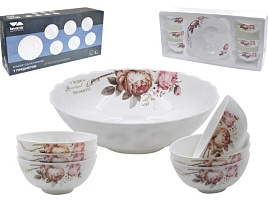 Набор салатников керамика 7пр 7PCS YF20032/6249 Чайные розы