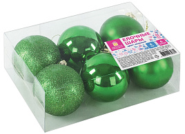 Набор шаров 6см 591127 зеленый 6шт