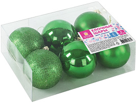 Набор шаров 6см 591127 зеленый 6шт