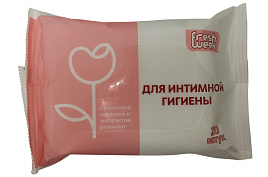 Влажные салфетки Fresh Week 20шт.для интимной гигиены Молочная кислота и Ромашка