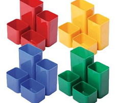 Подставка-органайзер Стамм ОР305 Юниор, 86*108*102 мм, 4 отделения, ассорти