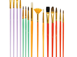 Набор кистей 15шт. Мульти-Пульти SB_37591 пони, круглые № 1, 2, 2, 3, 4, 5, плоские № 1/2, 1/4, 4, щетина,