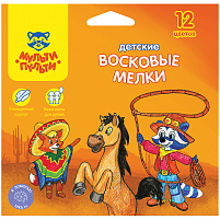 Восковые мелки 12цв. Енот в Мексике BC_10447 утолщенные, круглые, картон, европодвес