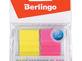 Закладки самоклеящиеся Berlingo LSz_45251 45*25мм, 20л*2 неоновых цвета, в диспенсере, европодвес