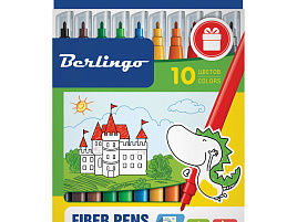 Фломастеры 10цв. Berlingo WP00210 "Замки" картон. уп., европодвес