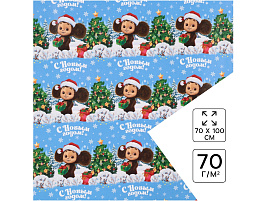 НГ Бумага упаковочная 10494821 Чебурашка 70*100см