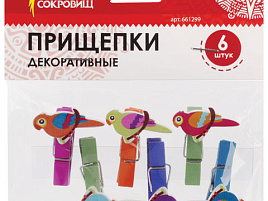 Прищепки декор 661299 Птички 6шт
