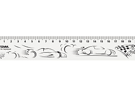 Линейка 20см. ЛН-31417 "Машинки", пластиковая, широкая
