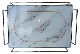 Поднос стеклянный прямоугольный 128-0625 31,6*21,3см