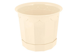 Кашпо цветочное 1,6л 431840200/18402 молочный с поддоном