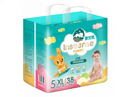 Подгузники Inseense Classic №5 V5S р-р XL 12-17кг 38шт трусики изумрудные