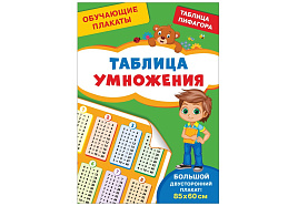 Плакат Таблица умножения, двусторонний, А4