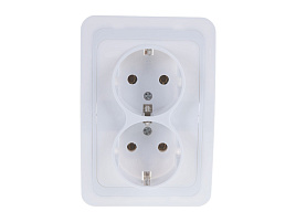 Розетка 2м СП Валери 16А с заз бел В0128