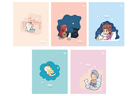 Тетрадь 48л.  Т5ск48_вл 61091 "Котики", выборочный лак