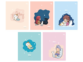 Тетрадь 48л.  Т5ск48_вл 61091 "Котики", выборочный лак