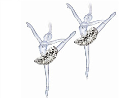Подвеска пластик Балерина с блестками S1771 2шт