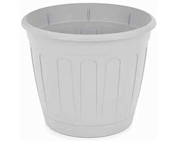 Кашпо цветочное 3,6л Дионис М8525 серое с поддоном