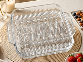 Блюдо стекло 24*20 LXP 104-3/6323 с ручками