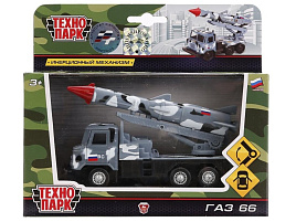 Машина металлическая SB-16-78-1-WB ГАЗ 66 с ракетой, 12 см, двери, подв.. дет., инерц., кор.