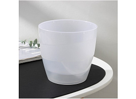 Кашпо цветочное 2л Грация 045045/3179 прозрачное со вставкой