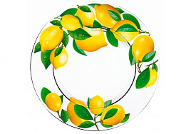 Тарелка мелкая 19,5см 327/1-Д Лимоны круг