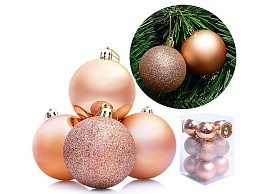 Набор шаров 6см S0138-6 пудра в ассотр.