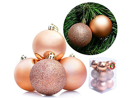 Набор шаров 6см S0138-6 пудра в ассотр.