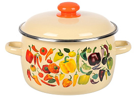 Кастрюля эмаль 4л 1MC201P Перцы индукция