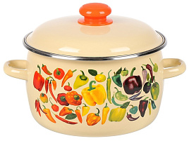 Кастрюля эмаль 4л 1MC201P Перцы индукция