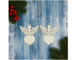 Подвеска пластик Ангелочек люкс 9693065 белый 2шт 11см