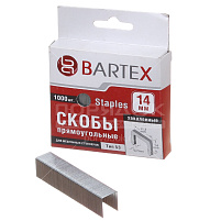Скоба 14мм 1000шт Bartex прямоуг. 7767