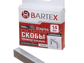 Скоба 14мм 1000шт Bartex прямоуг. 7767