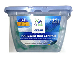Стиральный порошок Капсулы Perfeco 15шт.10гр. 3в1 Океан