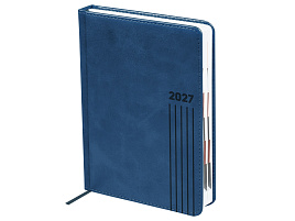 Ежедневник датированный 2027г. А5 BG DdА5_68094 "Vesper Index. Blue", 176л., твердый переплет, синий, блок с индексной вырубкой