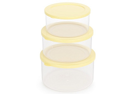 Набор контейнеров для продуктов 3пр (0,5, 0,7, 1л) Смак М8529 светло-желтый