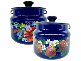 Бидон эмаль 2л 40615-103/6 декор синий