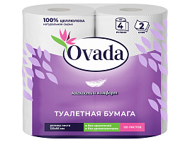 Туалетная бумага Ovada 4шт.2-х сл