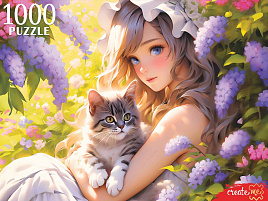 Пазл 1000эл. Девушка с котенком 3061