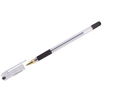 Ручка MunHwa BMC-01 MС Gold черная на маслянной основе, 0,5мм, штрих-код