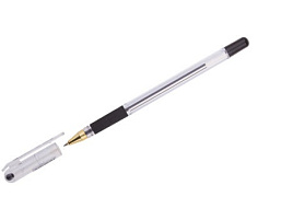 Ручка MunHwa BMC-01 MС Gold черная на маслянной основе, 0,5мм, штрих-код
