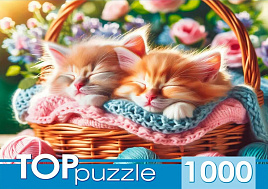 Пазл 1000эл. Два котенка в корзине ХП1000-8739