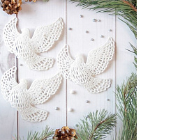 Подвеска пластик Белая голубка набор 3шт 2371308